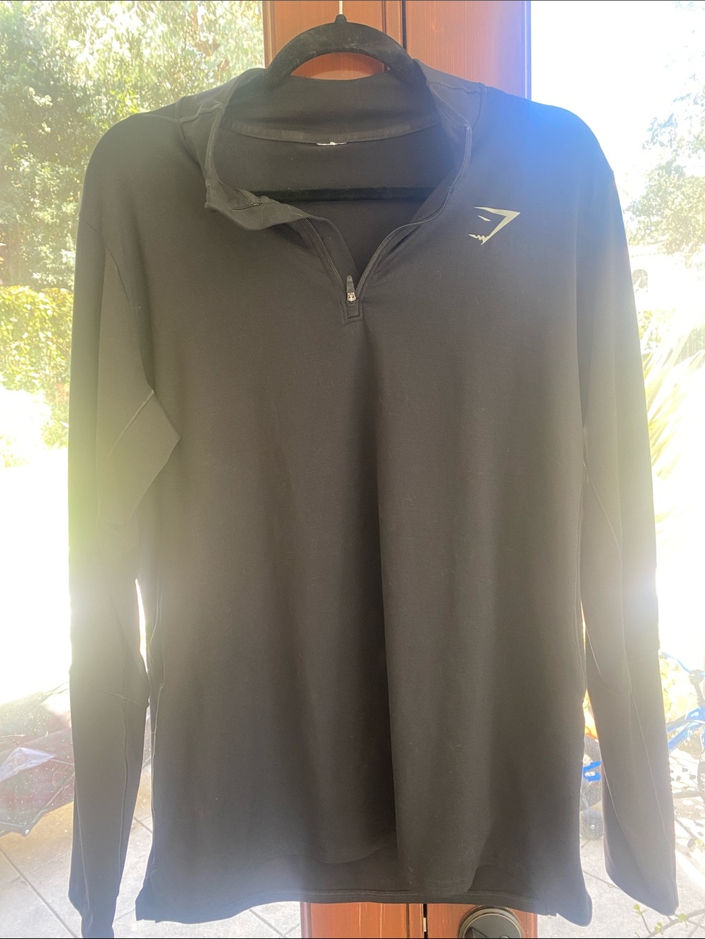 Gymshark Black Long-Sleeve Quarter Zip Performance Top